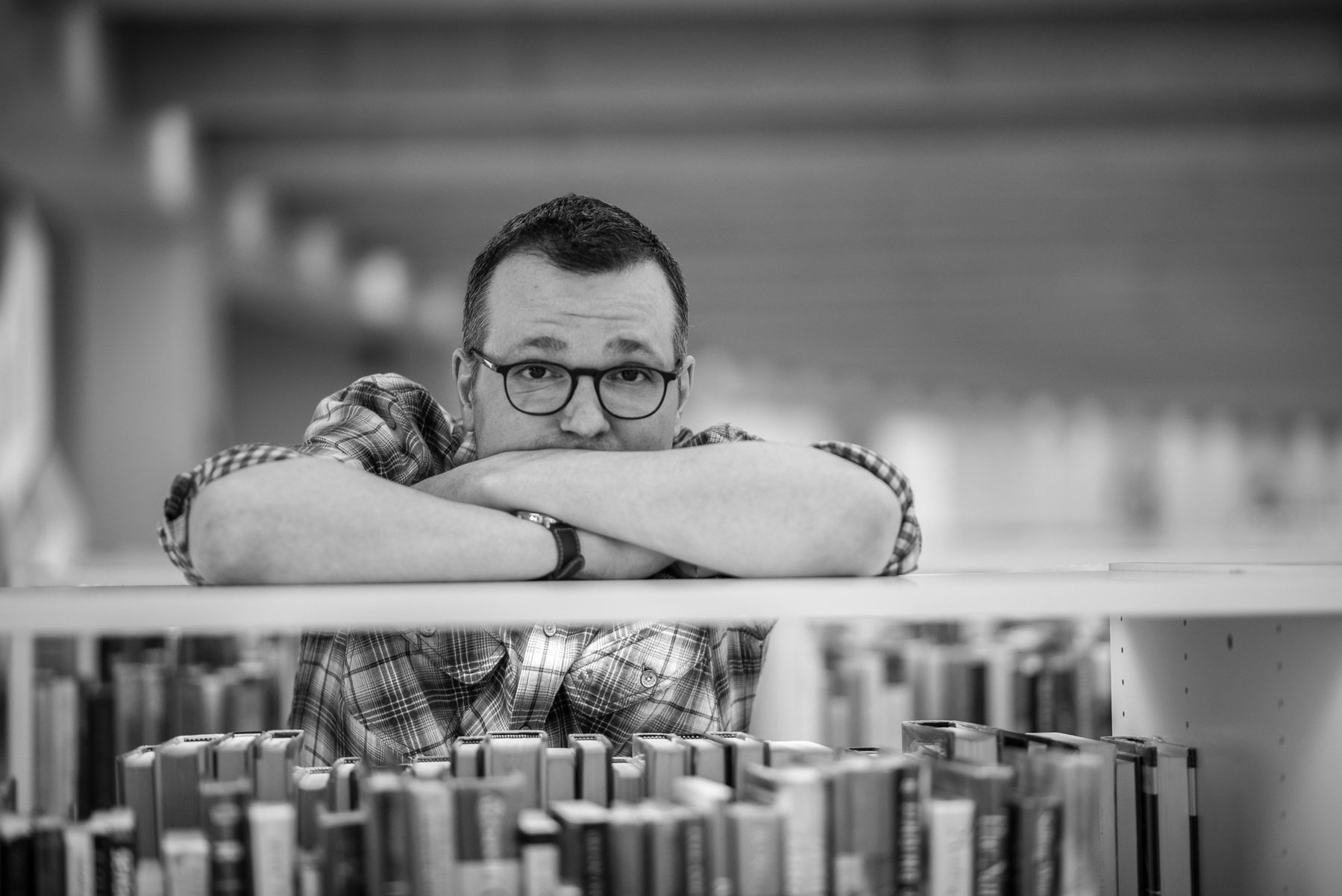 Tyler Hellard at the Calgary Public Library (photo by tk)