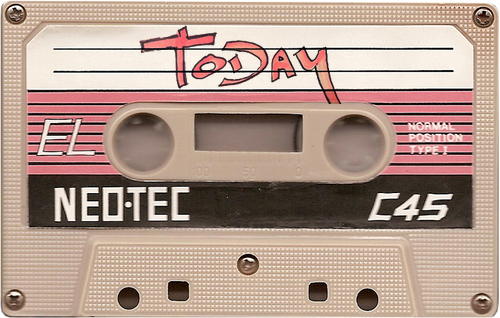 Auto-generated description: A vintage audio cassette labeled Today with the brand name NEO